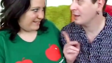 Tattooed BBW brunette MILF takes every inch deep down her throat