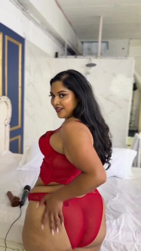 Asian BBW Squirting Playing with Wand &amp; Dildo