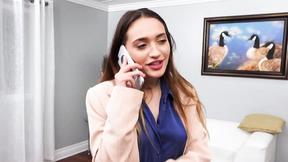 Good-looking realtor bangs her step mommy's client