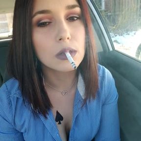 Car Smoking With Match Light Up