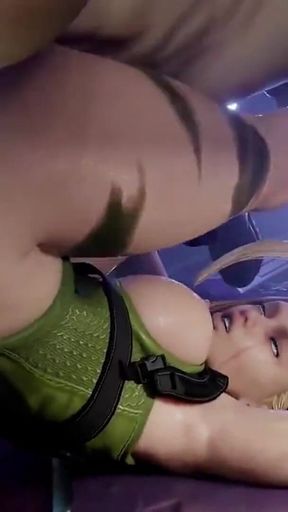 Fat Ass Cammy Gets Her Pussy Piledrived by a Hard Cock & Creampied, Slutty Ass Tekken Deepthroating Session