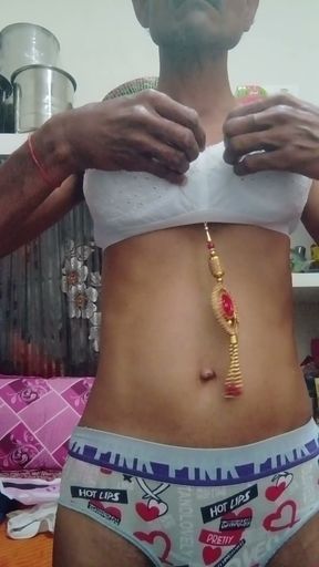 Siss wearing bra panty   Clip 1