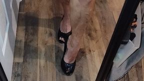 Tempest flexing in pinup heels