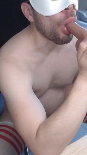 Straight Man Deepthroats for Stepdaddy's Pleasure - Hard Cum with Groans