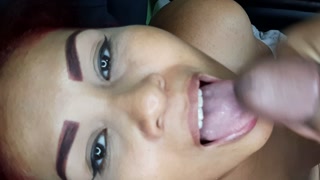 How delicious she sucks my cock until I cum on her face