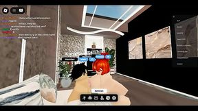 Sexy acorn-haired girl seducing on Roblox