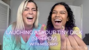 Laughing at your tiny dick – SPH with Goddess Luna Law & Miss Amy make fun of your small, pathetic little penis Femdom POV, Female Domination