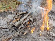 Locked in a chastity cage guy went on a picnic and wanted to pee