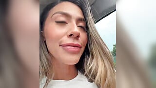 Hot Latina Teases and Toys Her Wet Pussy in Car