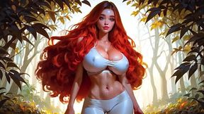 Sexy Redhead Bouncing Big Boobs and Hard Nipples! Yoga Pants AI Free
