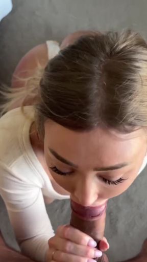 Real Hotel Creampie - Hot Blonde in White Lingerie Moaning While Getting Filled