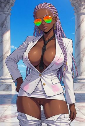 Big Breast Executive Ebony Babe with a Tight Black Ass Bald Pussy
