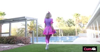 Allie Addison's Sweet Treat: Petite Blonde Sucks and Creampies Big Cock