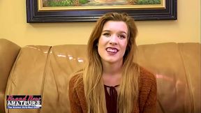 Horny Petite Green Eyed Ginger Beauty Keaton Deepthroats A Big Cock!