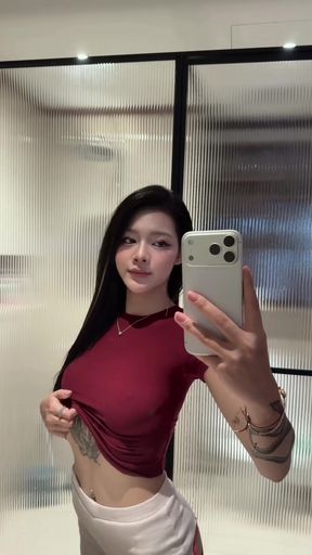 Solo Goth Asian Titty Reveal