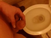 Pissing Into My Toilet w/My Pre-Op Transgal Clit, Two Simultaneous Streams