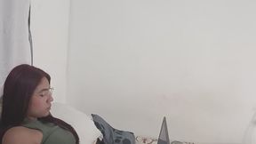 My girl studying concentrated and I bombard her with wet and disgusting farts