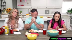 FamilyOrgasm - Hot Wife Thanking with a Blowjob for her Husband'_s Sausage