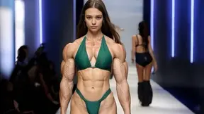 Muscle Girl AI Fashion Runway Fantasy