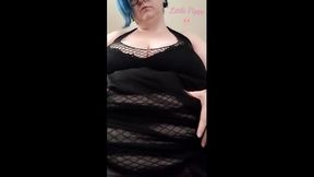 Fat goth gf belly tease