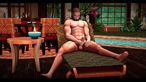 The Blissful Simmers Eros'_s Deput masterbation by the pool