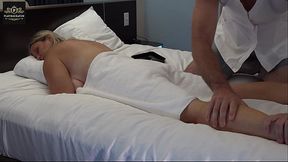 Dirty talking Wife visits the massage room and wants extras video created for a fan