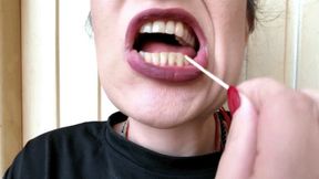 Cleaning my teeth and checking my mouth