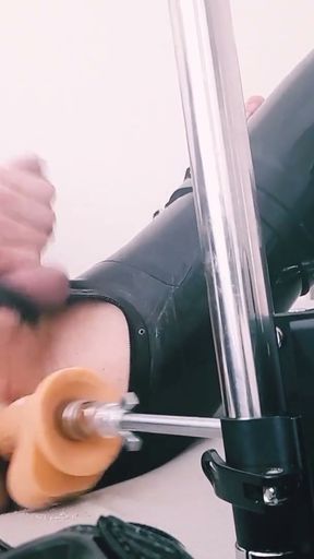 Latex Bodysuit, Anal Fucking machine, Anal spread, Ping Pong, Penis Pump   Clip 2