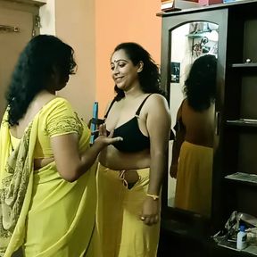 Indian Bengali boy getting scared to fuck two milf bhabhis!! Best erotic threesome sex