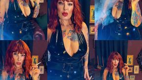 Crush - Redhead in PVC Vinyl catsuit - Dunhill Menthol 100