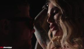 Sarah Jessie dominates and fucks her submissive with a big cock in her ass