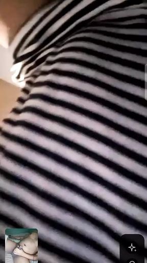 Watching my stepsister&#039;s hairy pussy on video call