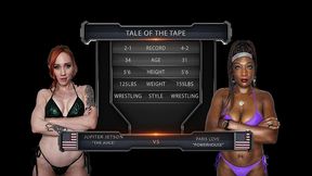 paris love vs jupiter jetson female wrestling