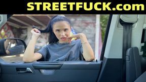 StreetFuck - Flexible Pornstar Alyssa Bounty Squirting In Car
