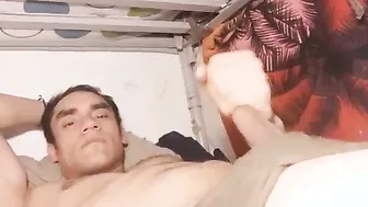 Prison cell solo masturbation with anal play and cumshot