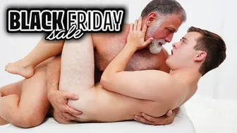 Ryan Russo enjoys reverse cowboy bareback with daddy Rick Kelson
