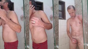 fui tomar banho esperando minha putinha safada daiane belan pra arregaca a buceta dela no chuveiro