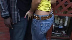 Bored MILF invited her black neighbor! He almost destroyed her tight ass with his stick!