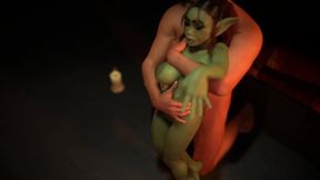 Fucking a Sexy Busty Goblin Girl Standing | 3D Porn