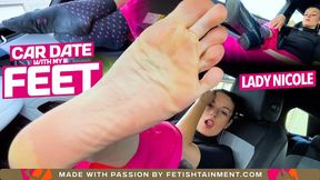 Our car date with my feet! ( Foot Humiliation with Lady Nicole ) - FULL HD wmv