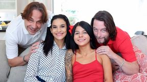 Eden and Sadie Swap Dads, Suck and Fuck for Their Pervy Business by Panty-Selling