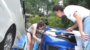 Sexy Girl Loves Giving Blowjob Near Car After Long Tiring Day Outdoors