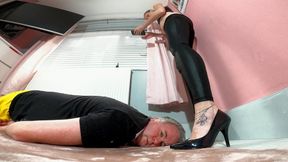 Sexy Danielle Crushing Her Slave Skull 2 FLOOR CAM