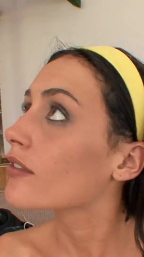 Petite brunette small tits slut gets a creampie in the gym   Clip 3