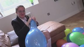 Tamsin's balloon popping fun