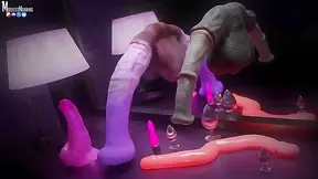 Animated FemDom Kayleigh Uses Her Ass To Digest After Anal Vore On Stairs