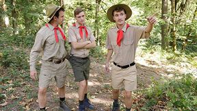 Folks At Camp - Fresh Scout Gets Stripped Down And Receives A Crazy Handle From His Scout Professors