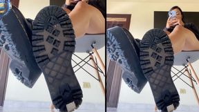 Latina Platform Boots Ignore POV: Textured Boot Soles Pressed Against REMAKE