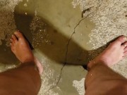 Another short cement floor pee - ftm