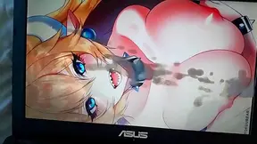 Bowsette Teases Lonely Guy with Massive Tits Before Creampied cumshot